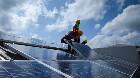 Solaranlage auf einem Hausdach