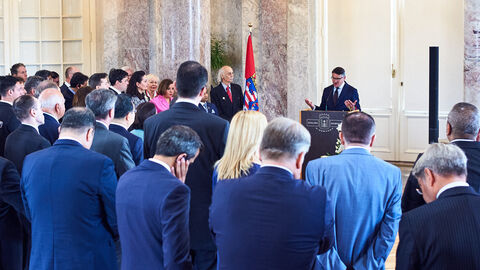 Boris Rhein spricht auf dem Empfang für das Hessische Consular Corps